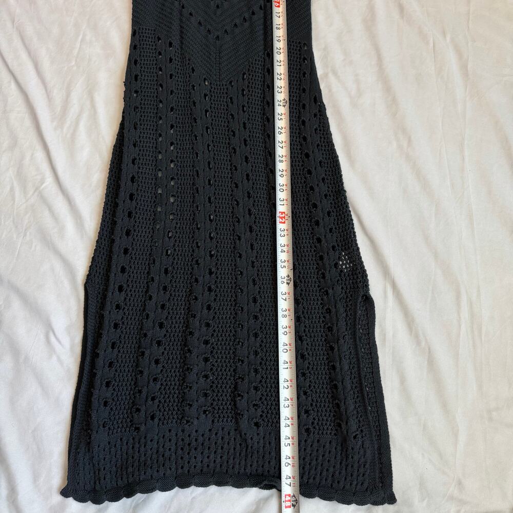 Aerie Black, Crochet, Halter, Midi Dress- L - Picture 6 of 9